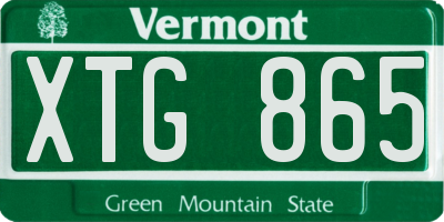 VT license plate XTG865