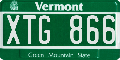 VT license plate XTG866