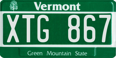 VT license plate XTG867