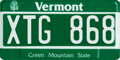 VT license plate XTG868
