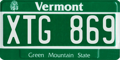 VT license plate XTG869