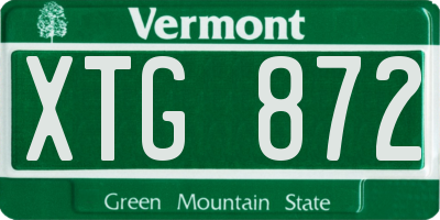 VT license plate XTG872