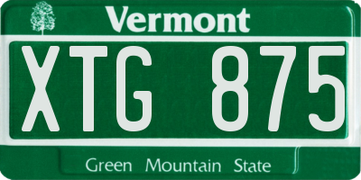 VT license plate XTG875