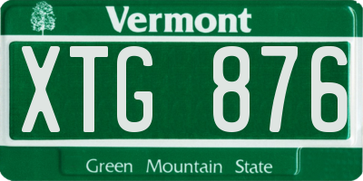 VT license plate XTG876