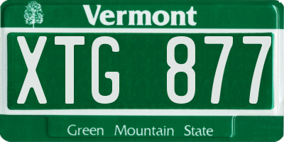 VT license plate XTG877