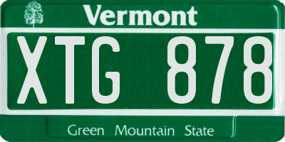 VT license plate XTG878