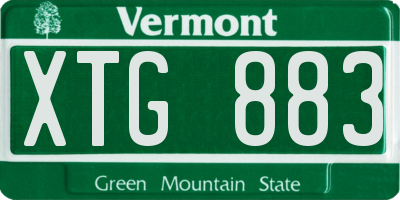 VT license plate XTG883