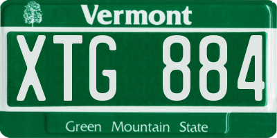 VT license plate XTG884