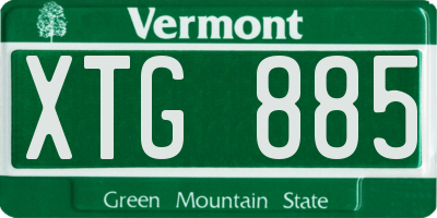 VT license plate XTG885