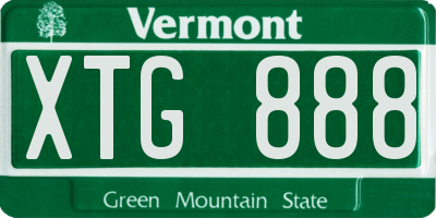 VT license plate XTG888