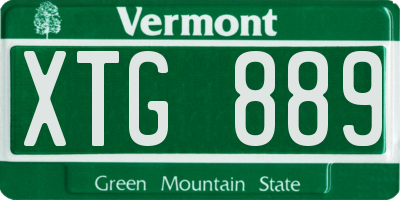 VT license plate XTG889
