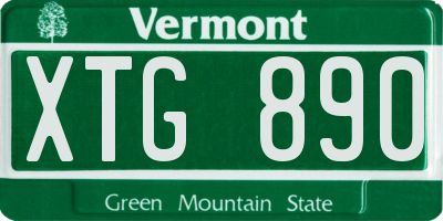 VT license plate XTG890