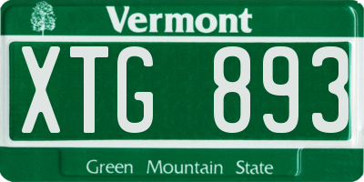 VT license plate XTG893