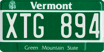 VT license plate XTG894