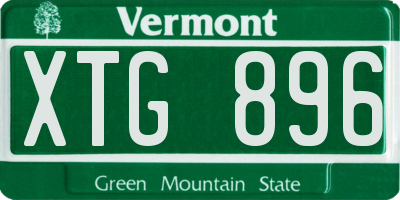 VT license plate XTG896