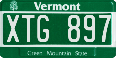 VT license plate XTG897