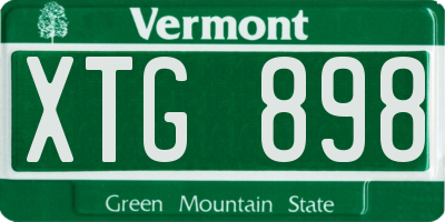 VT license plate XTG898