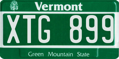 VT license plate XTG899