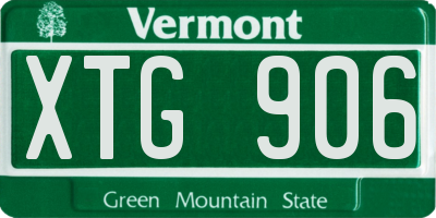 VT license plate XTG906