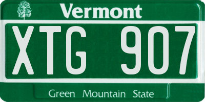 VT license plate XTG907