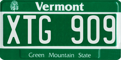 VT license plate XTG909
