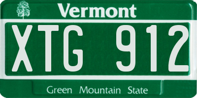 VT license plate XTG912