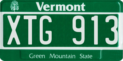 VT license plate XTG913