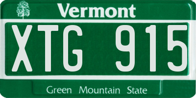 VT license plate XTG915