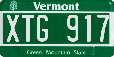 VT license plate XTG917