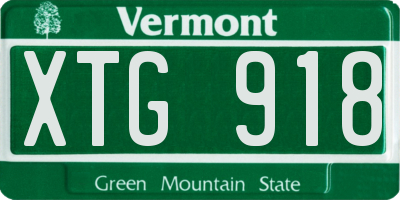VT license plate XTG918