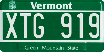 VT license plate XTG919