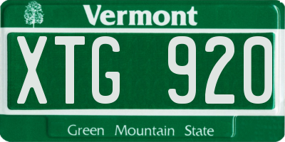 VT license plate XTG920