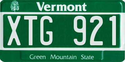 VT license plate XTG921