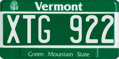 VT license plate XTG922