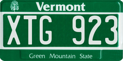 VT license plate XTG923