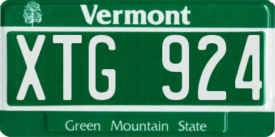 VT license plate XTG924
