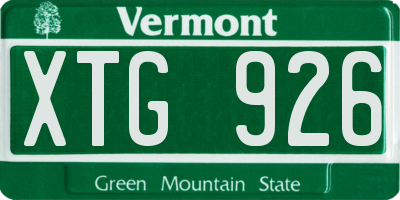 VT license plate XTG926
