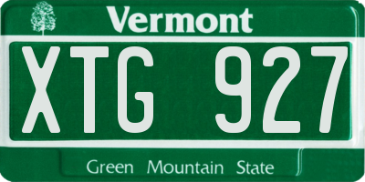 VT license plate XTG927