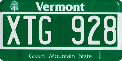 VT license plate XTG928