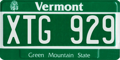 VT license plate XTG929
