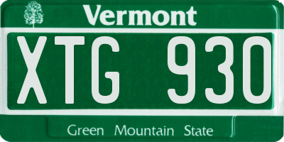 VT license plate XTG930