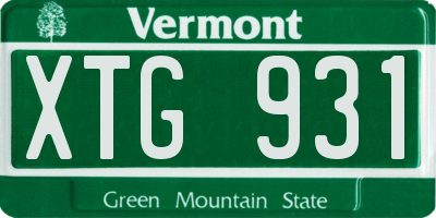 VT license plate XTG931