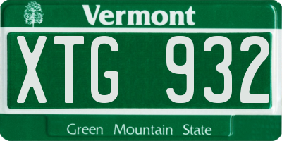 VT license plate XTG932