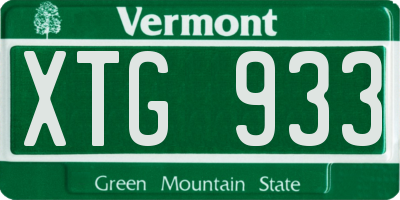 VT license plate XTG933