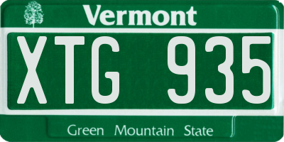 VT license plate XTG935