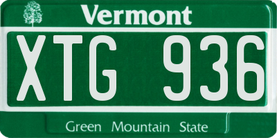 VT license plate XTG936