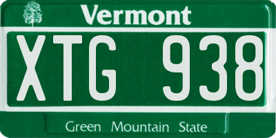 VT license plate XTG938