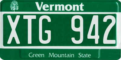 VT license plate XTG942
