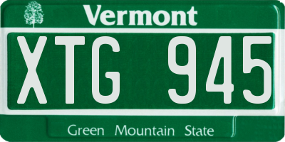 VT license plate XTG945