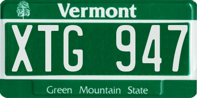 VT license plate XTG947